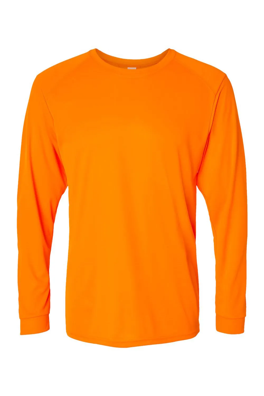 Paragon Mens Islander Performance Moisture Wicking Long Sleeve Crewneck T-Shirt - Neon Orange