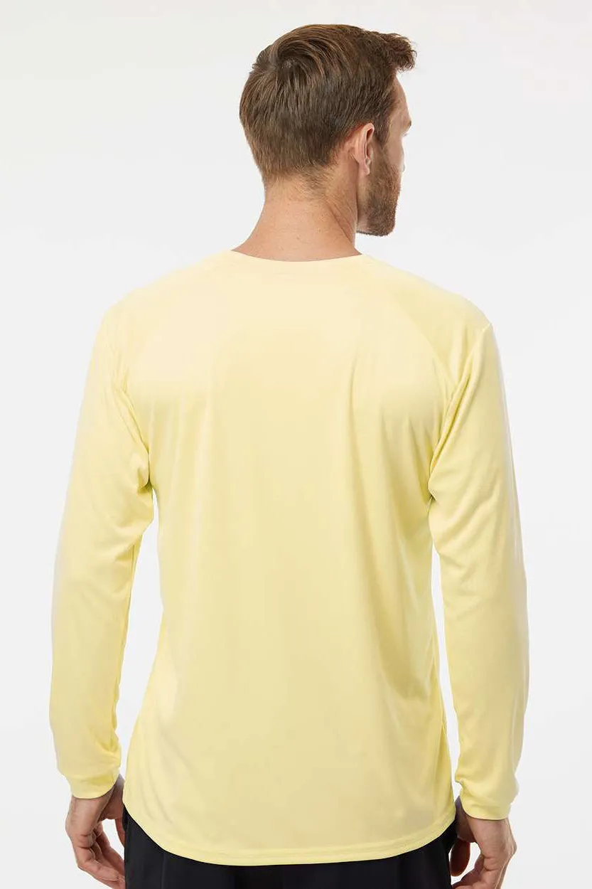 Paragon Mens Islander Performance Moisture Wicking Long Sleeve Crewneck T-Shirt - Pale Yellow