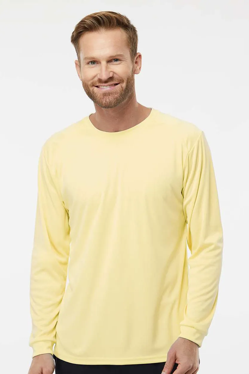 Paragon Mens Islander Performance Moisture Wicking Long Sleeve Crewneck T-Shirt - Pale Yellow