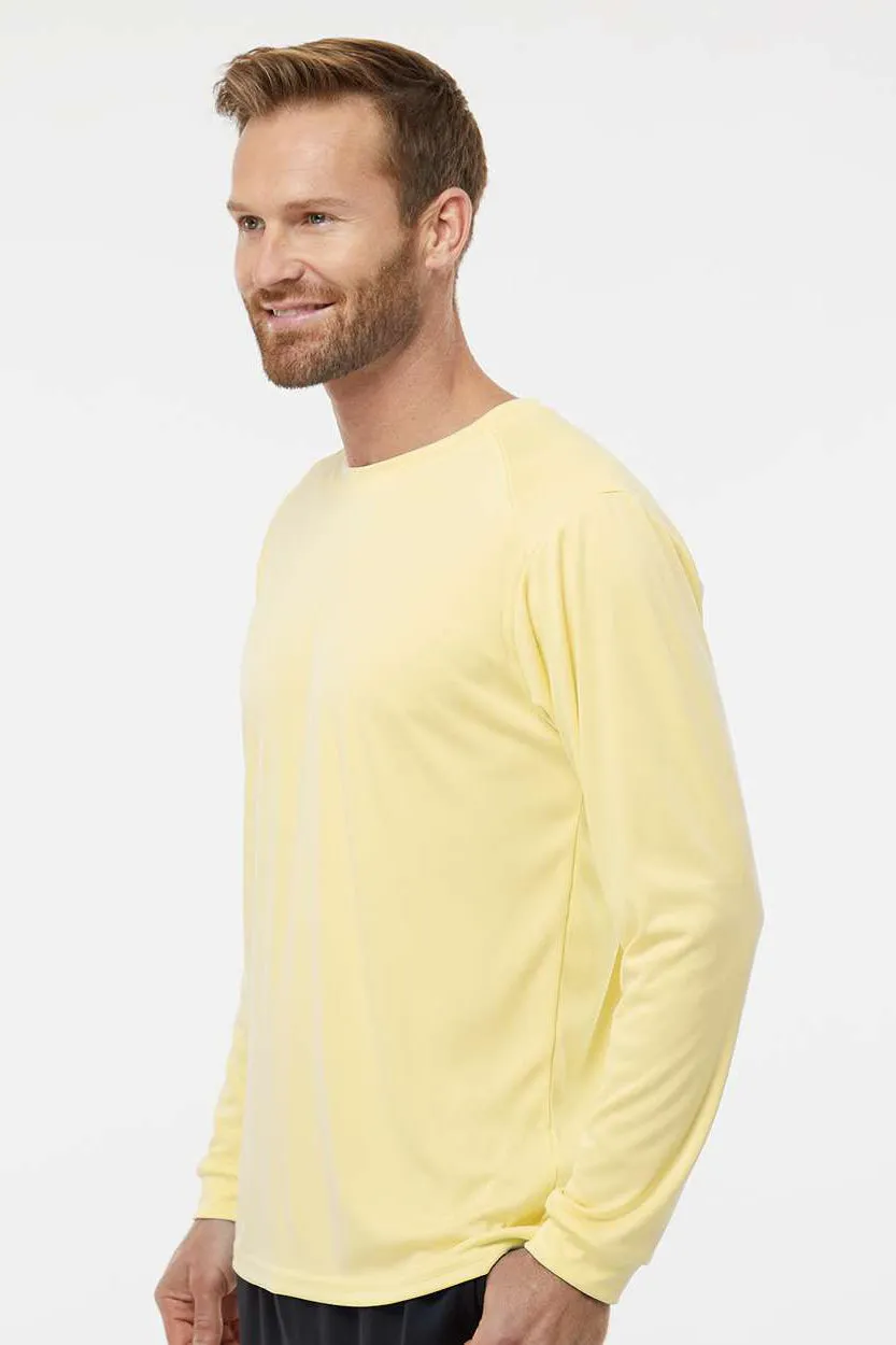 Paragon Mens Islander Performance Moisture Wicking Long Sleeve Crewneck T-Shirt - Pale Yellow
