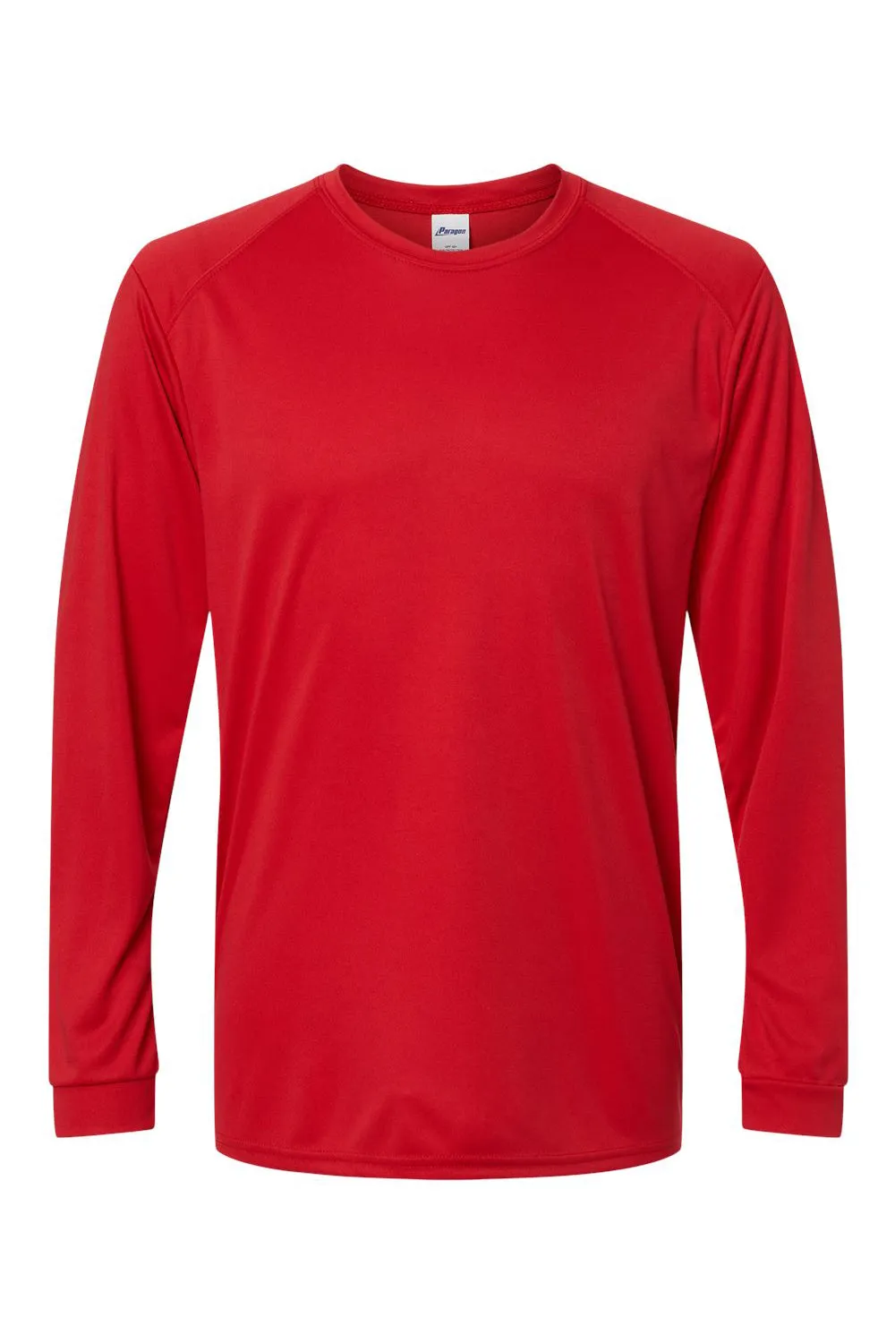 Paragon Mens Islander Performance Moisture Wicking Long Sleeve Crewneck T-Shirt - Red