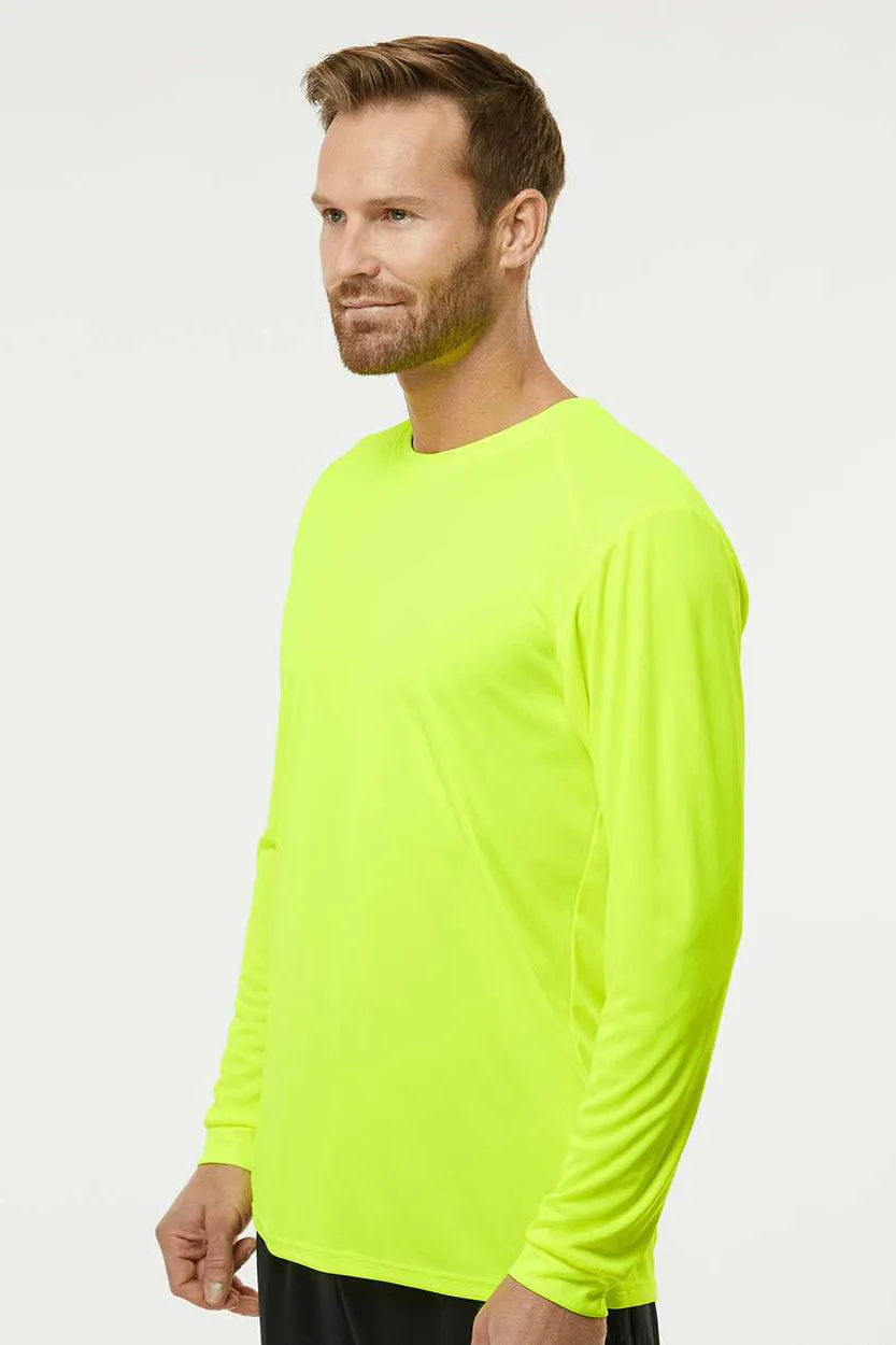 Paragon Mens Islander Performance Moisture Wicking Long Sleeve Crewneck T-Shirt - Safety Green