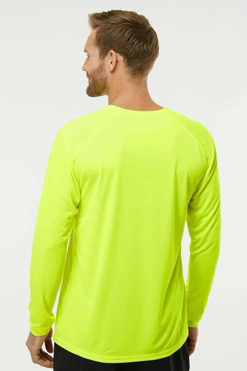 Paragon Mens Islander Performance Moisture Wicking Long Sleeve Crewneck T-Shirt - Safety Green