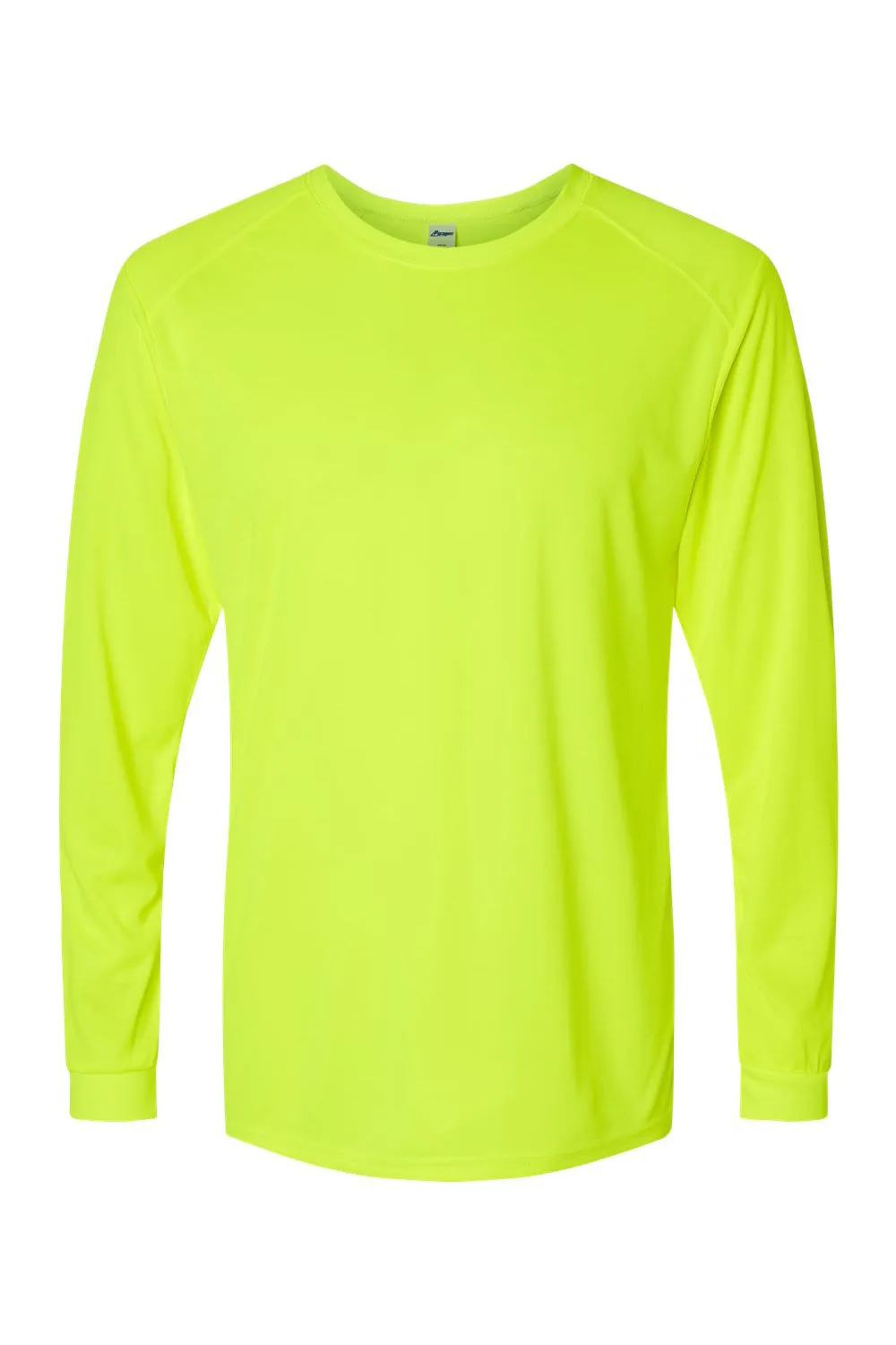 Paragon Mens Islander Performance Moisture Wicking Long Sleeve Crewneck T-Shirt - Safety Green