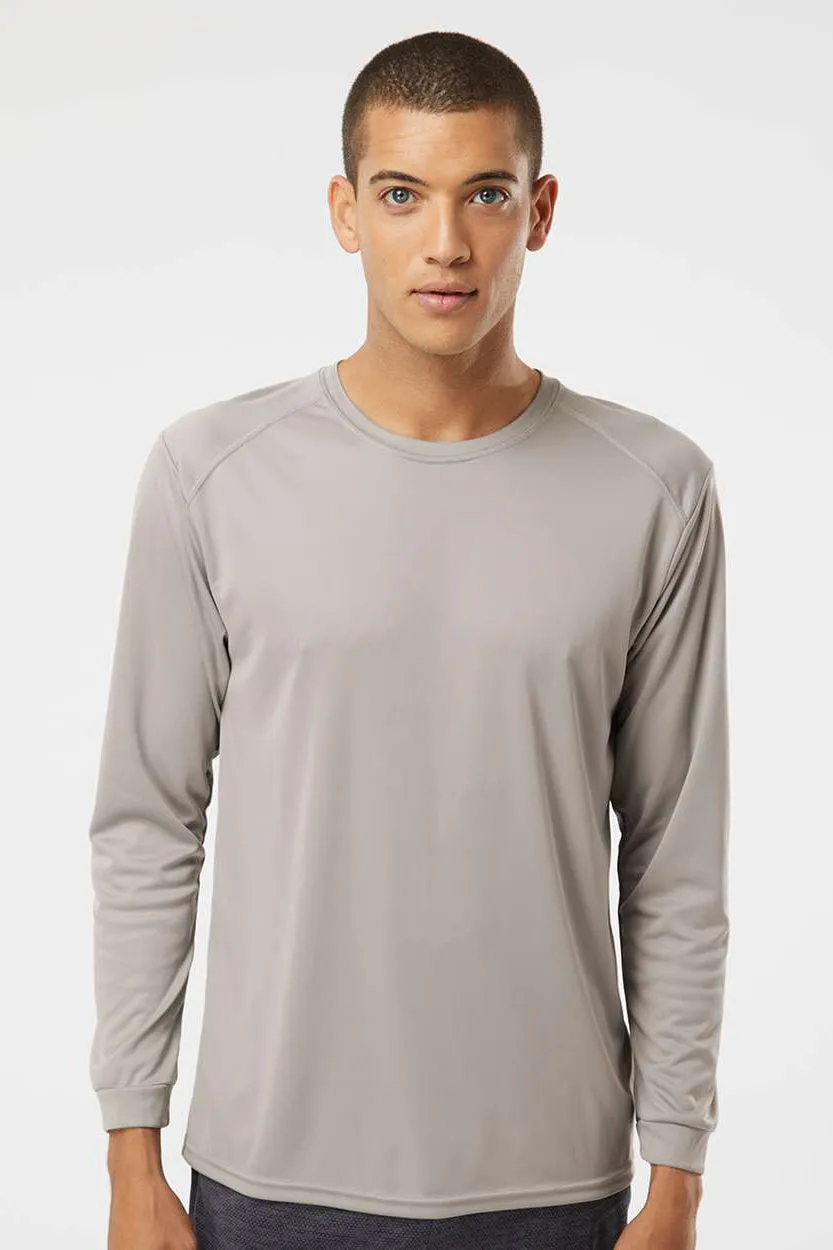 Paragon Mens Islander Performance Moisture Wicking Long Sleeve Crewneck T-Shirt - Sand
