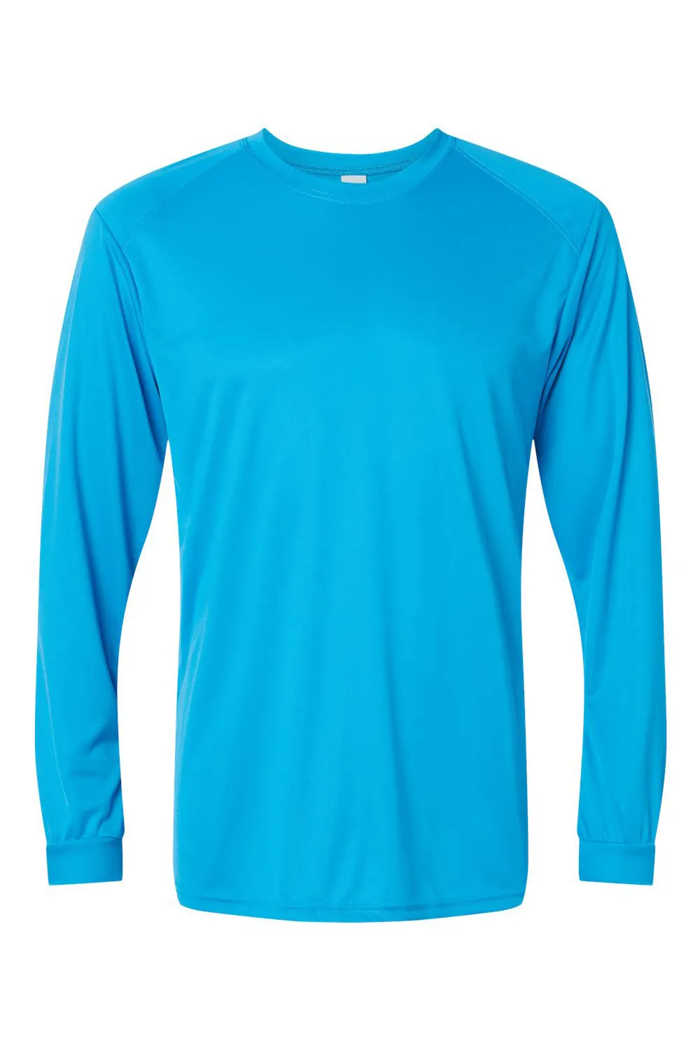 Paragon Mens Islander Performance Moisture Wicking Long Sleeve Crewneck T-Shirt - Turquoise Blue