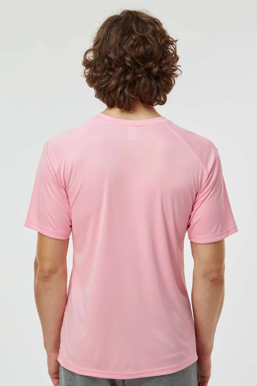 Paragon Mens Islander Performance Moisture Wicking Short Sleeve Crewneck T-Shirt - Charity Pink