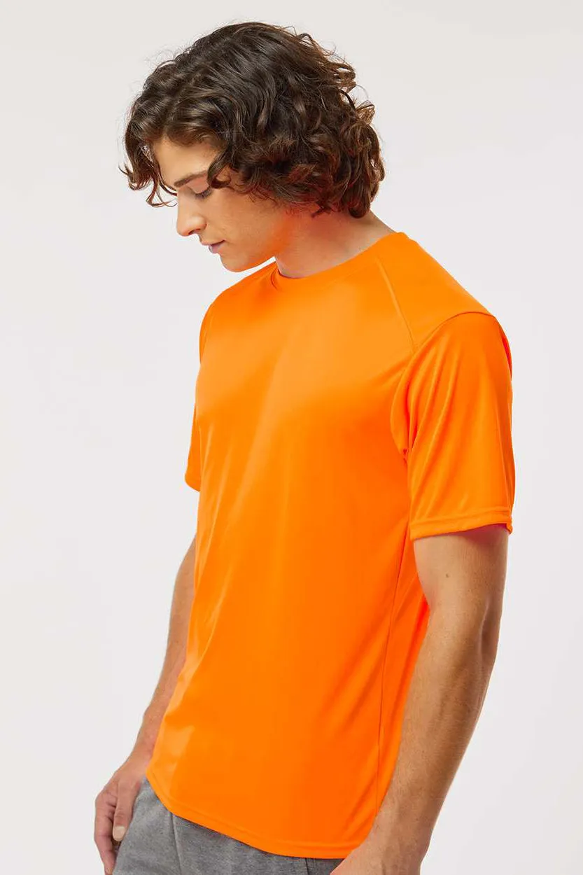 Paragon Mens Islander Performance Moisture Wicking Short Sleeve Crewneck T-Shirt - Neon Orange