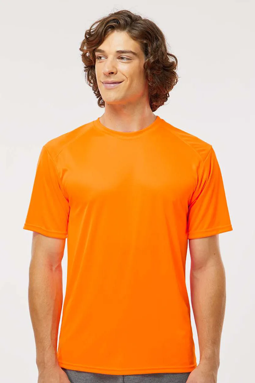Paragon Mens Islander Performance Moisture Wicking Short Sleeve Crewneck T-Shirt - Neon Orange