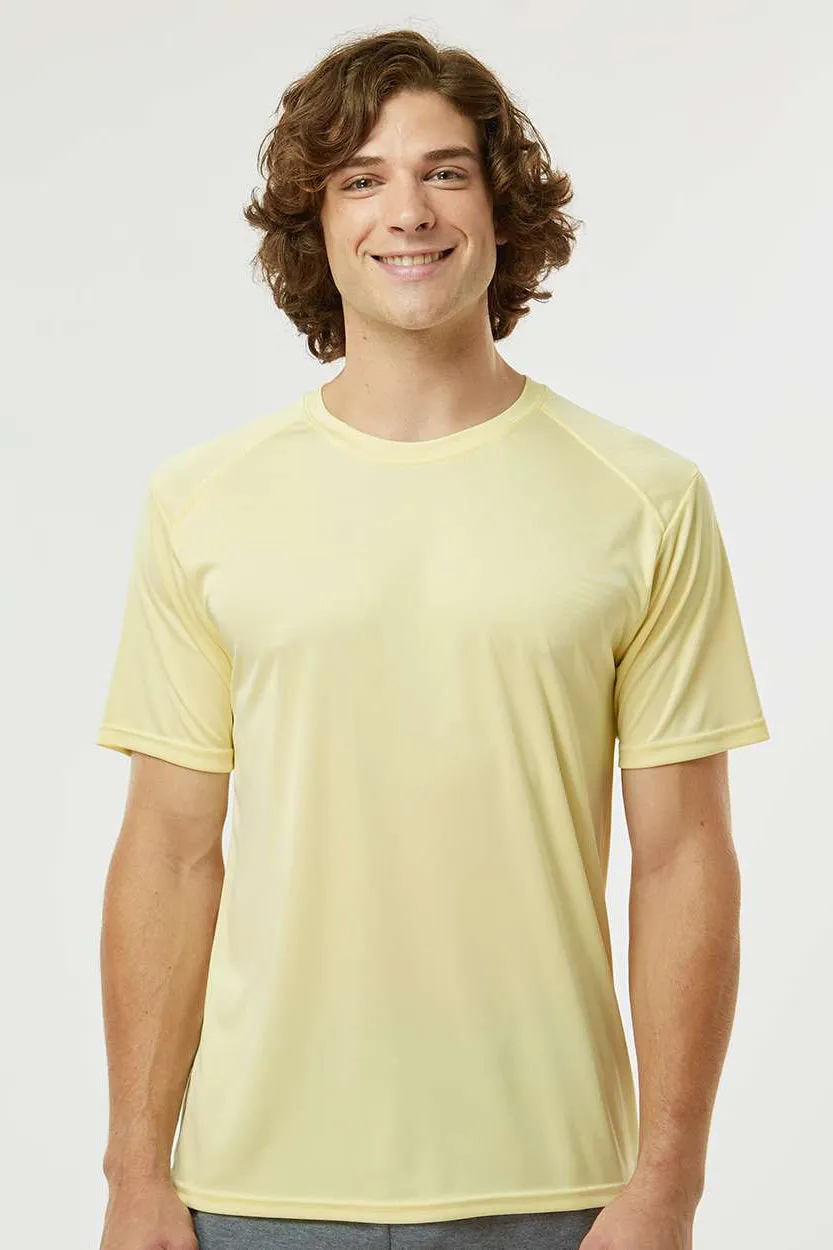 Paragon Mens Islander Performance Moisture Wicking Short Sleeve Crewneck T-Shirt - Pale Yellow