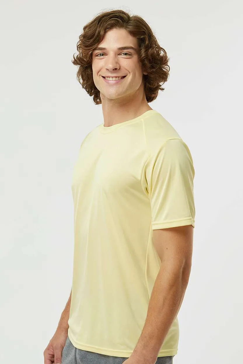 Paragon Mens Islander Performance Moisture Wicking Short Sleeve Crewneck T-Shirt - Pale Yellow