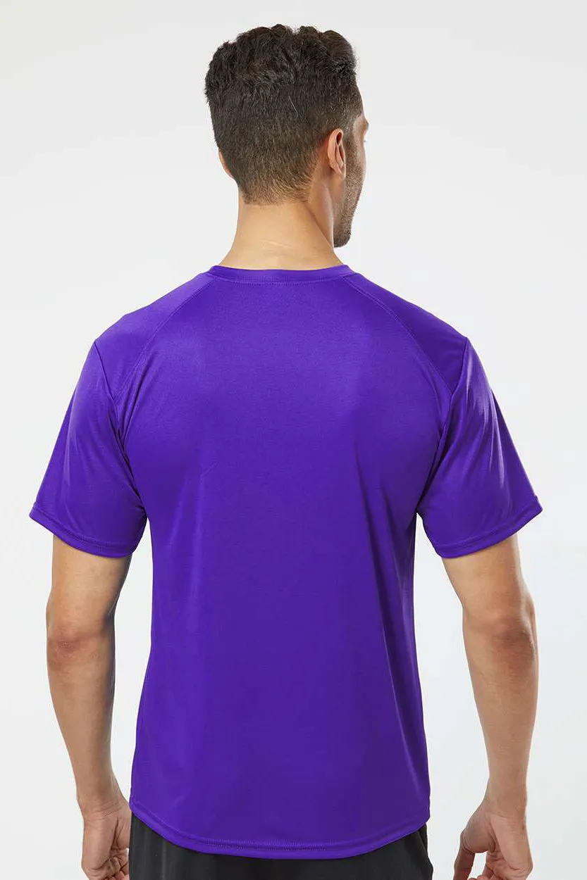 Paragon Mens Islander Performance Moisture Wicking Short Sleeve Crewneck T-Shirt - Purple
