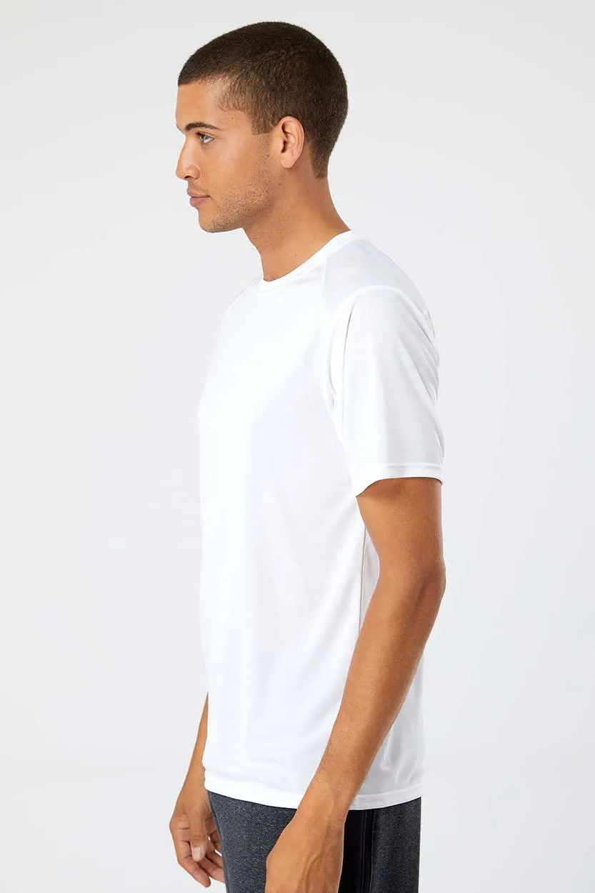 Paragon Mens Islander Performance Moisture Wicking Short Sleeve Crewneck T-Shirt - White