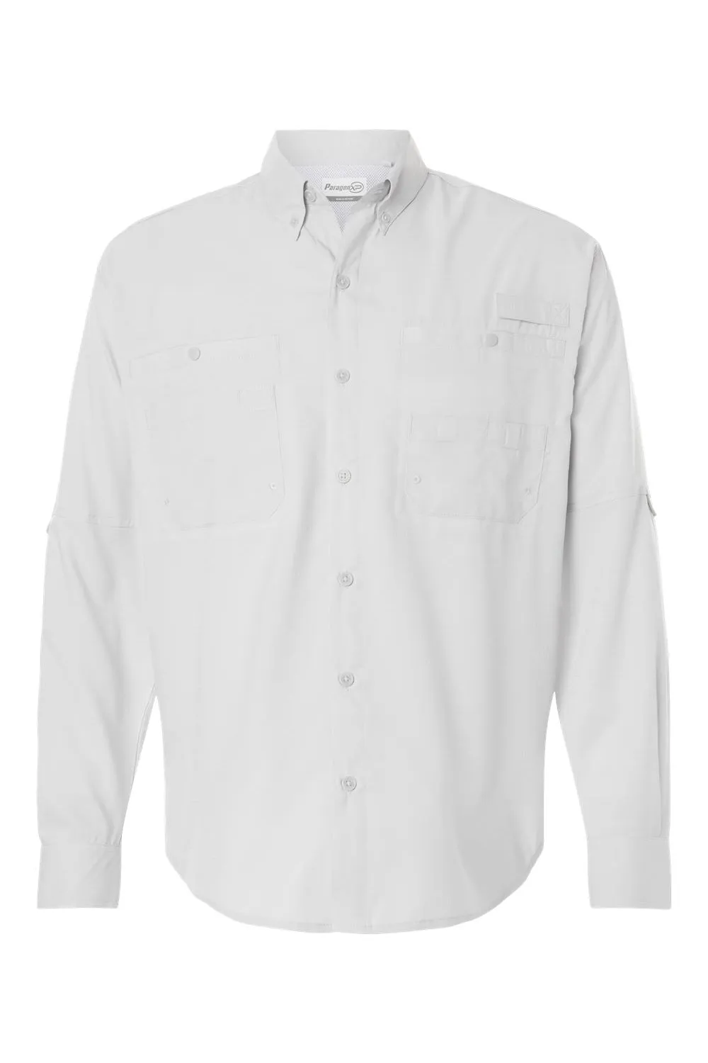 Paragon Mens Kitty Hawk Performance Moisture Wicking Long Sleeve Button Down Shirt w/ Double Pockets - Aluminum Grey