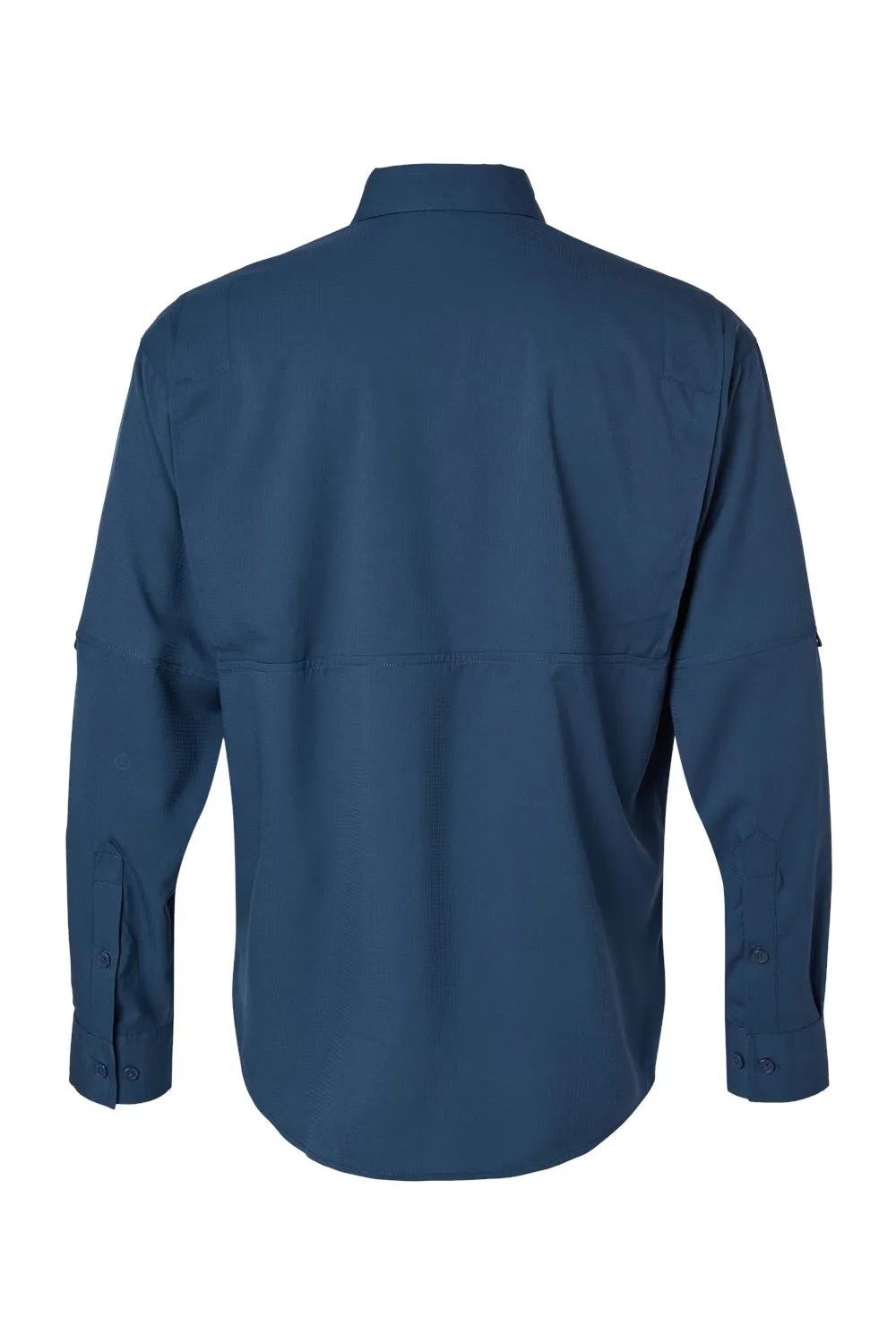 Paragon Mens Kitty Hawk Performance Moisture Wicking Long Sleeve Button Down Shirt w/ Double Pockets - Navy Blue