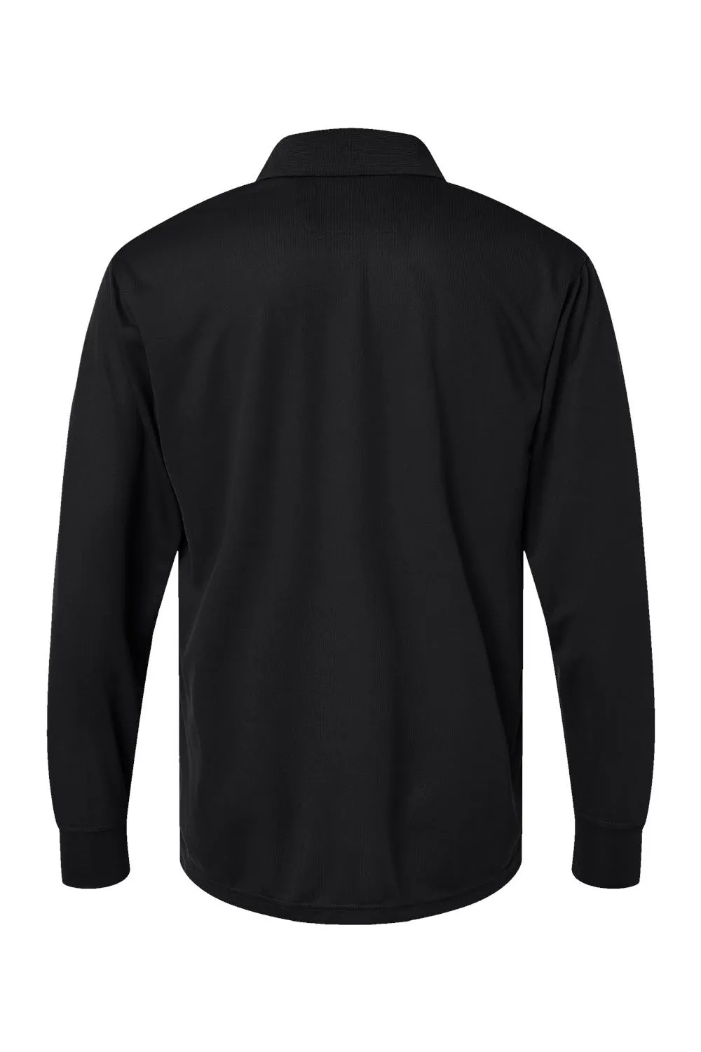 Paragon Mens Prescott Moisture Wicking Long Sleeve Polo Shirt - Black