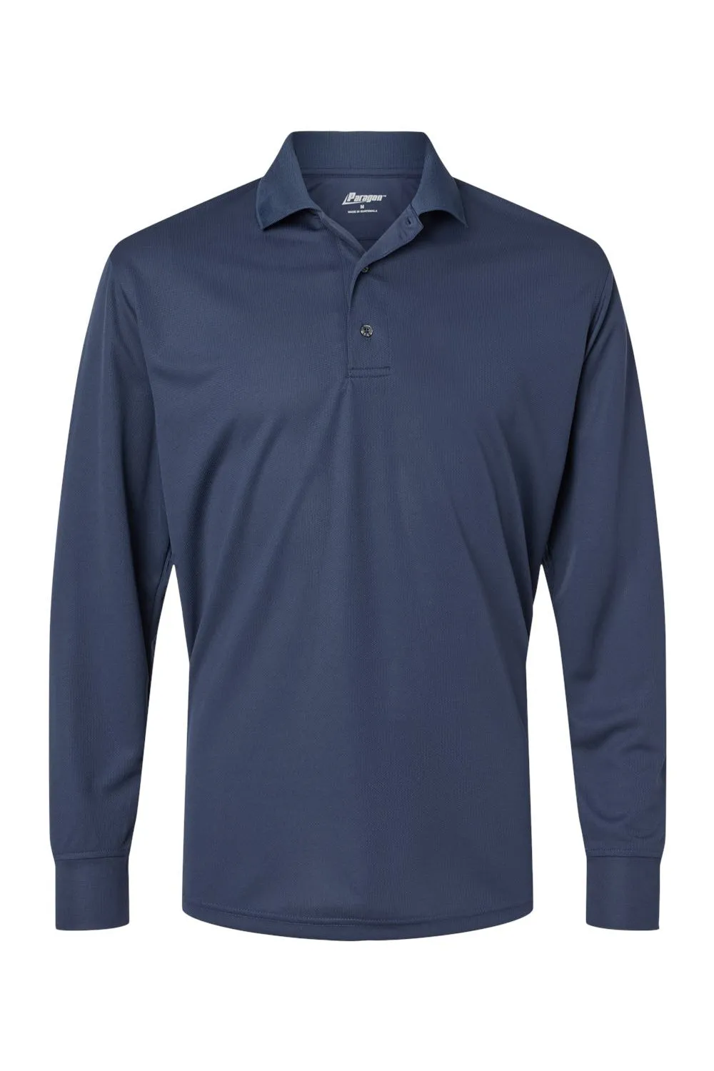 Paragon Mens Prescott Moisture Wicking Long Sleeve Polo Shirt - Navy Blue