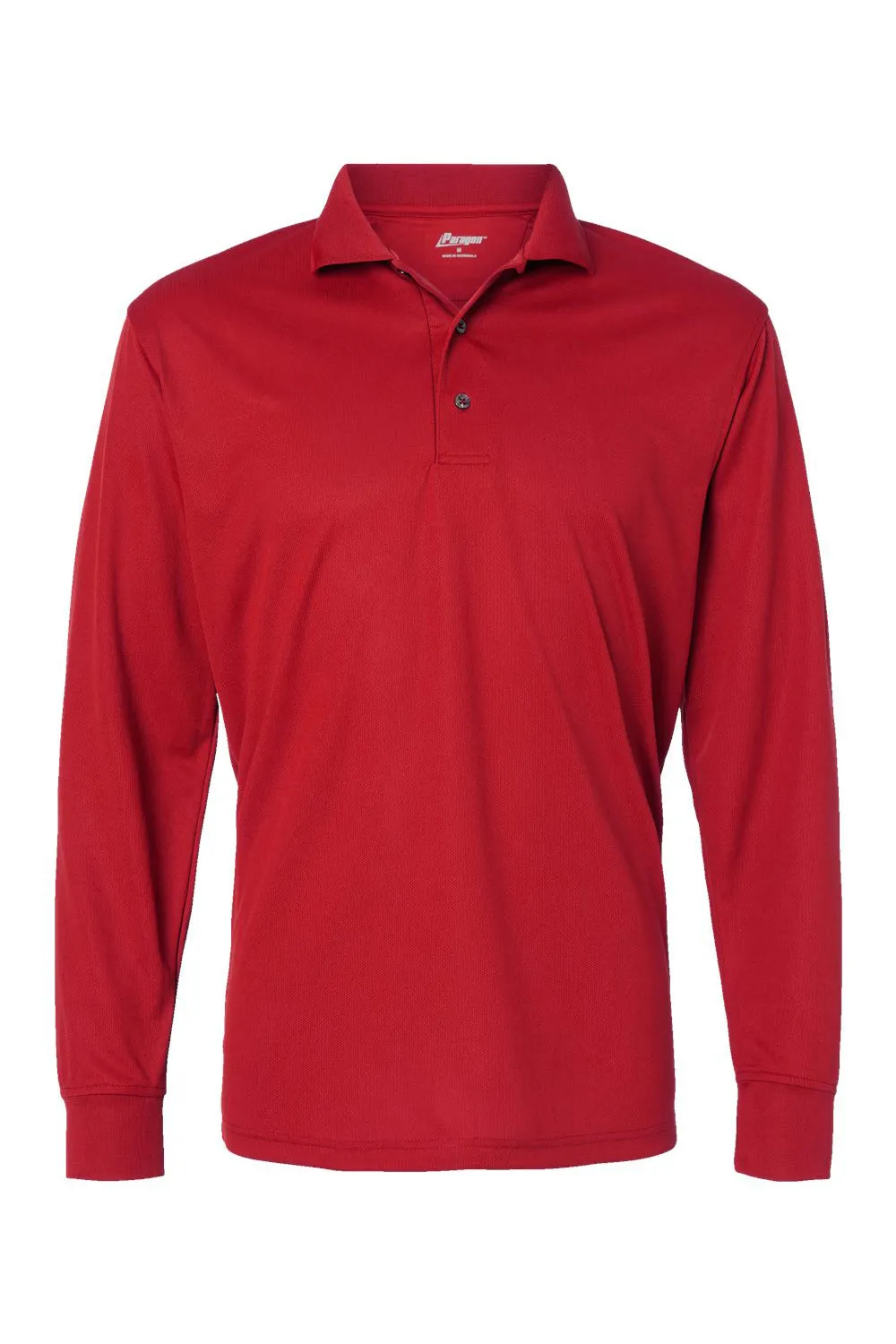 Paragon Mens Prescott Moisture Wicking Long Sleeve Polo Shirt - Red