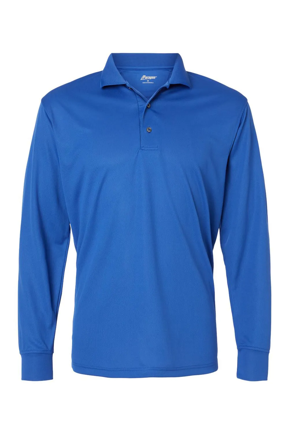 Paragon Mens Prescott Moisture Wicking Long Sleeve Polo Shirt - Royal Blue