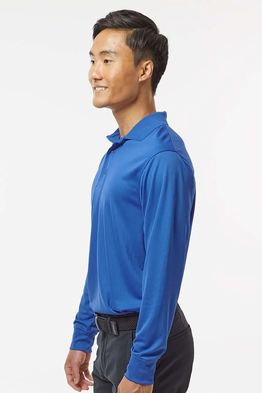 Paragon Mens Prescott Moisture Wicking Long Sleeve Polo Shirt - Royal Blue