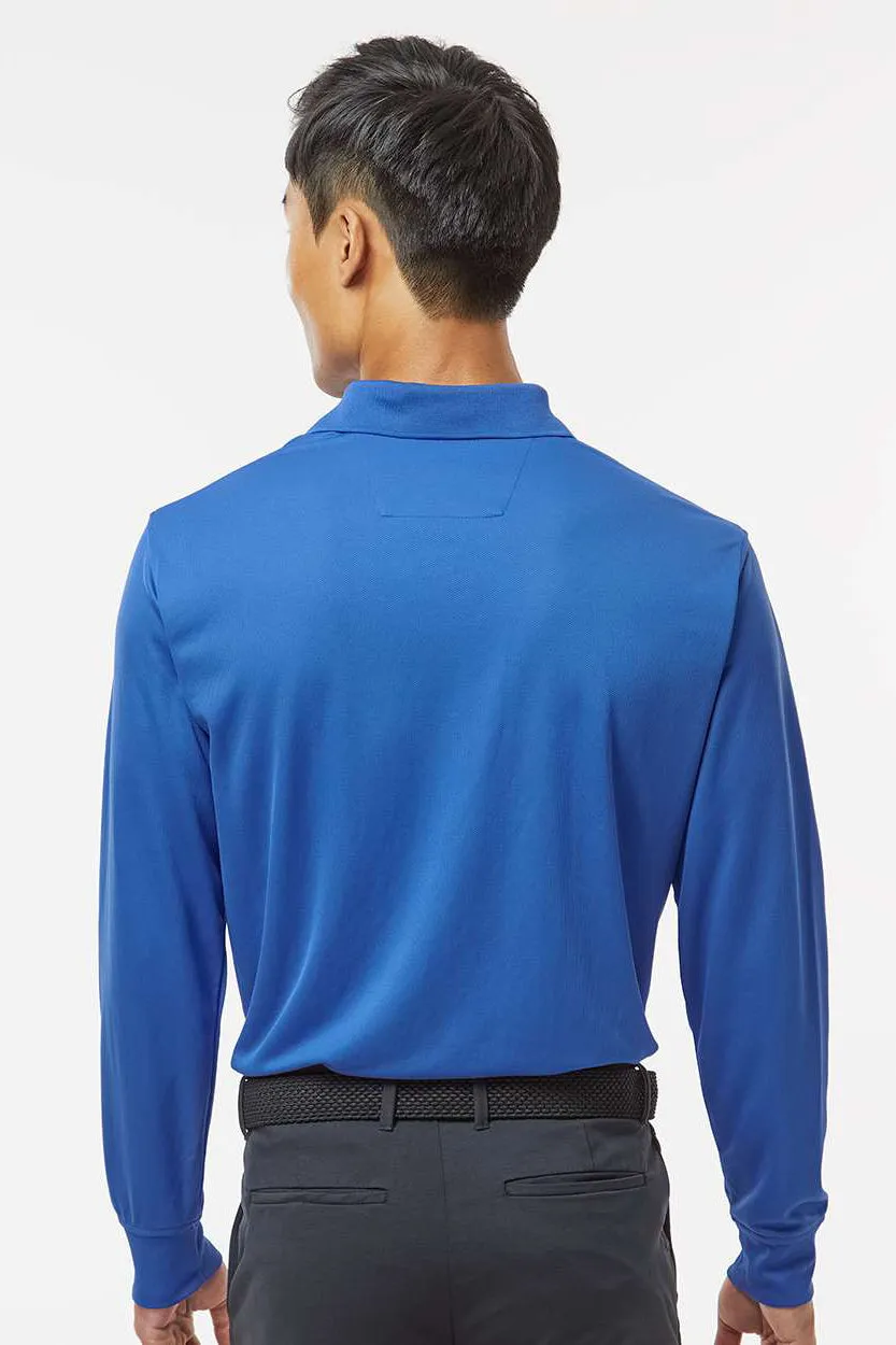 Paragon Mens Prescott Moisture Wicking Long Sleeve Polo Shirt - Royal Blue