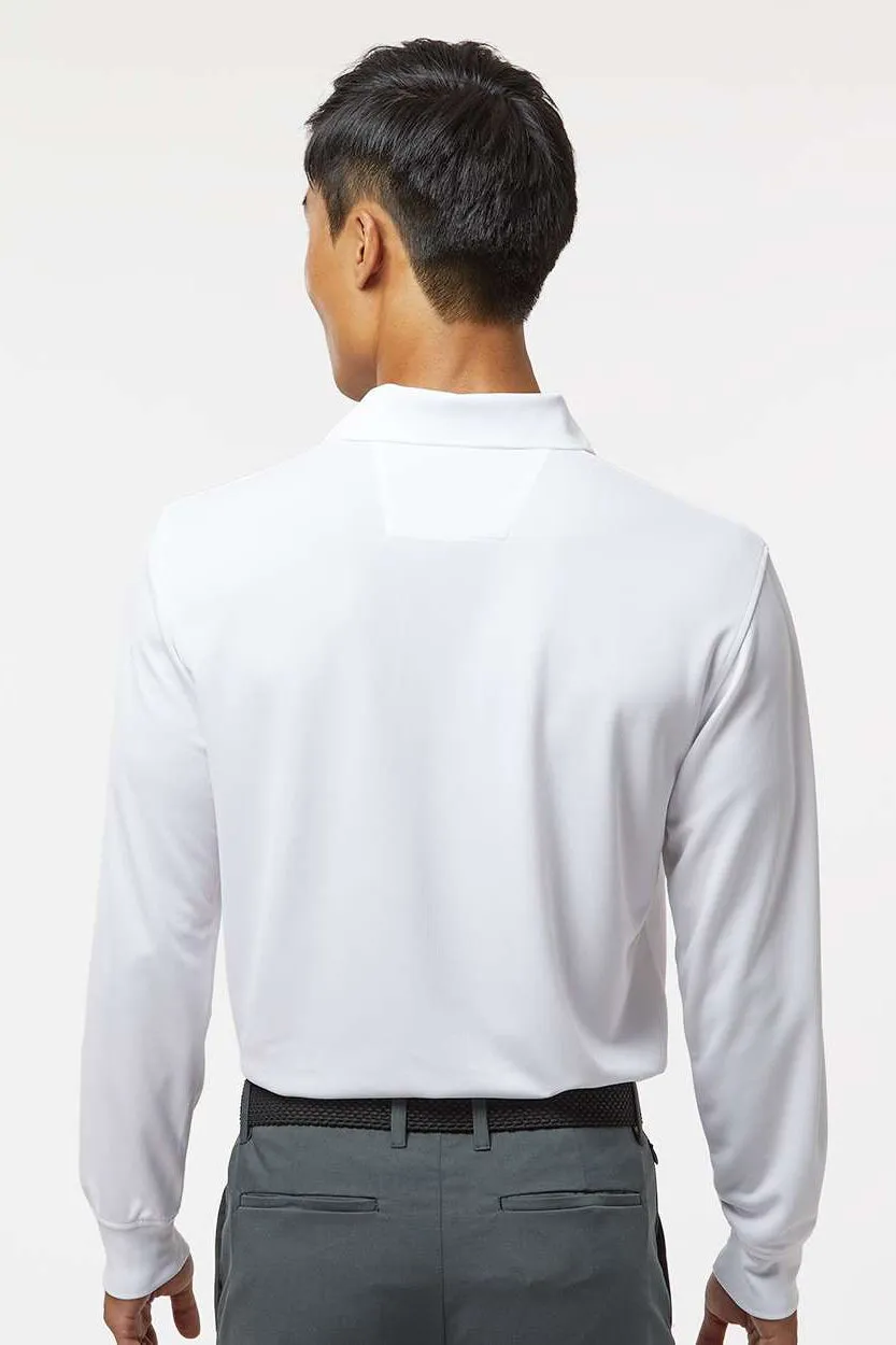 Paragon Mens Prescott Moisture Wicking Long Sleeve Polo Shirt - White