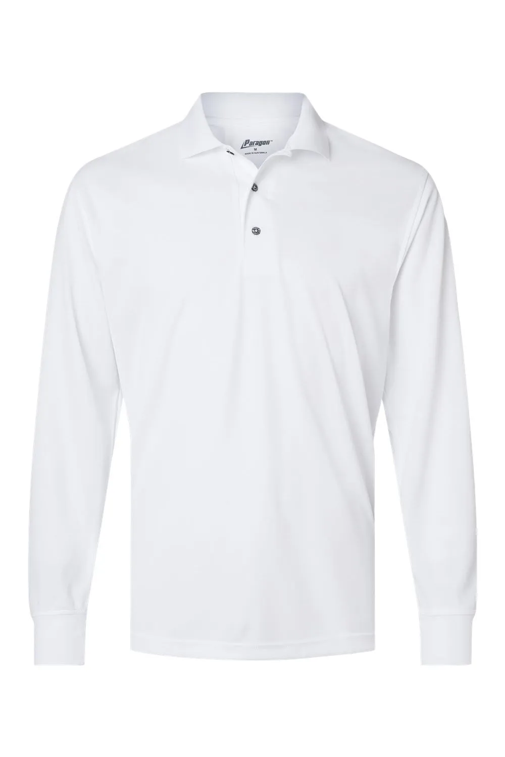 Paragon Mens Prescott Moisture Wicking Long Sleeve Polo Shirt - White