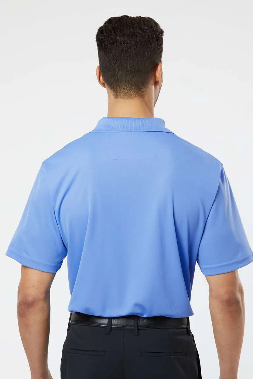 Paragon Mens Saratoga Performance Moisture Wicking Mini Mesh Short Sleeve Polo Shirt - Bimini Blue