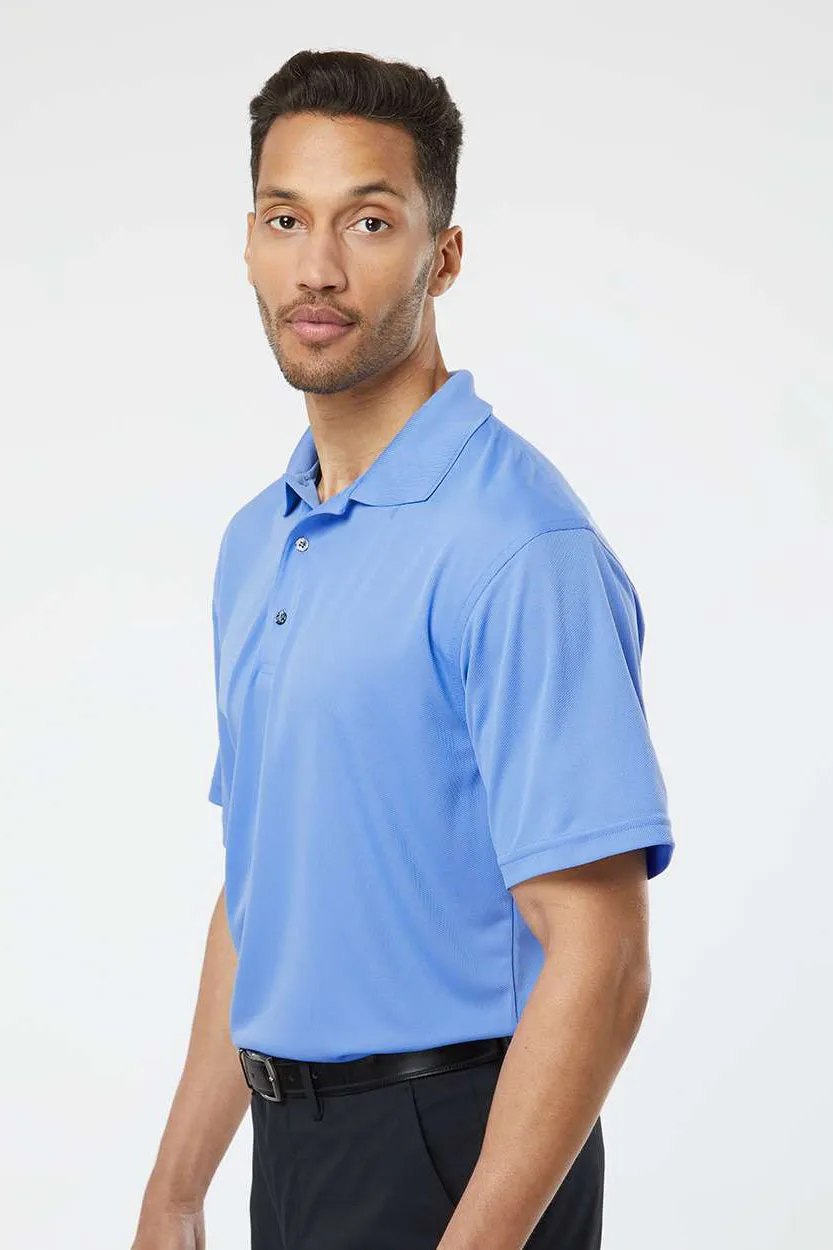 Paragon Mens Saratoga Performance Moisture Wicking Mini Mesh Short Sleeve Polo Shirt - Bimini Blue