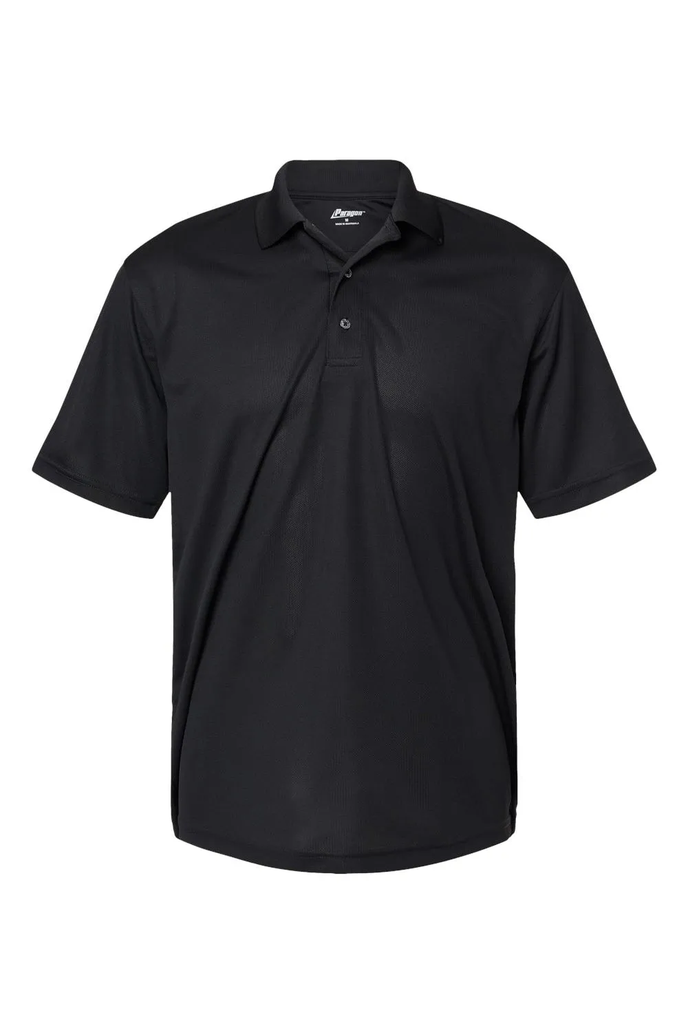 Paragon Mens Saratoga Performance Moisture Wicking Mini Mesh Short Sleeve Polo Shirt - Black