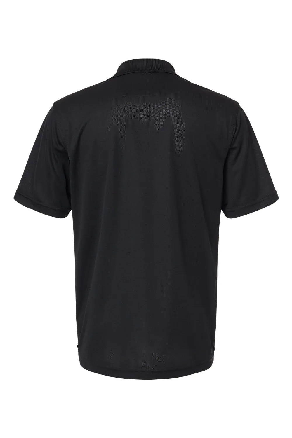Paragon Mens Saratoga Performance Moisture Wicking Mini Mesh Short Sleeve Polo Shirt - Black