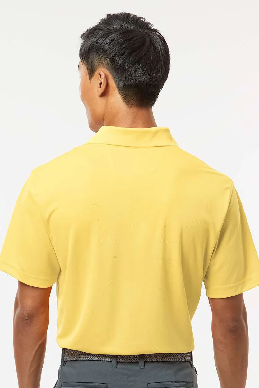 Paragon Mens Saratoga Performance Moisture Wicking Mini Mesh Short Sleeve Polo Shirt - Butter Yellow