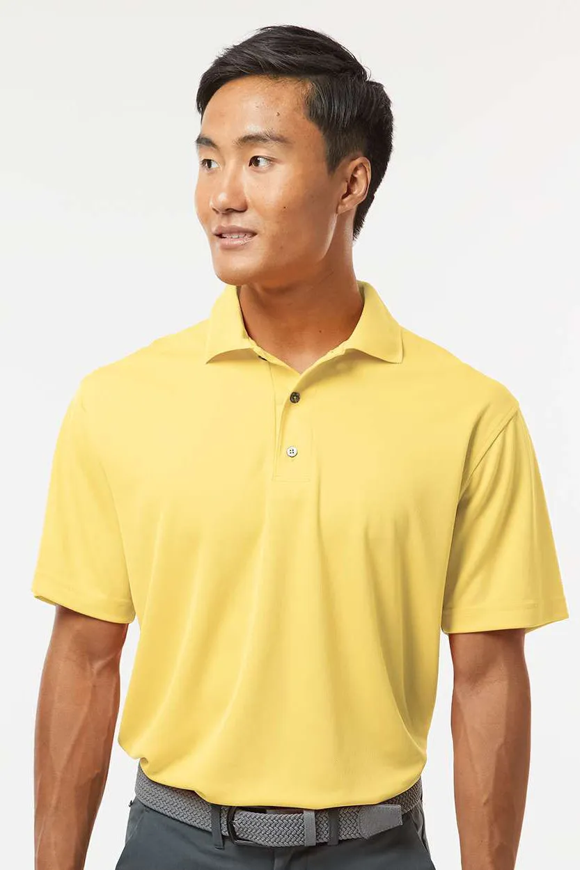 Paragon Mens Saratoga Performance Moisture Wicking Mini Mesh Short Sleeve Polo Shirt - Butter Yellow
