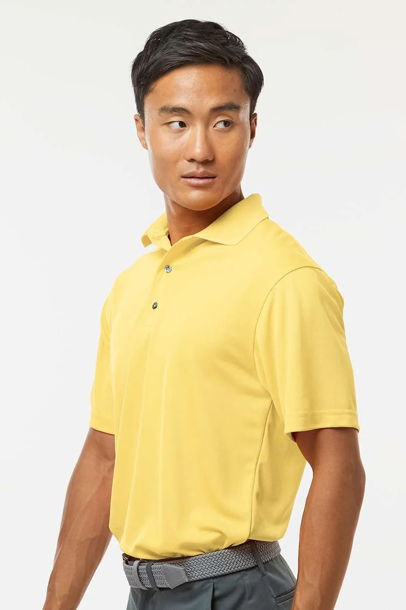 Paragon Mens Saratoga Performance Moisture Wicking Mini Mesh Short Sleeve Polo Shirt - Butter Yellow