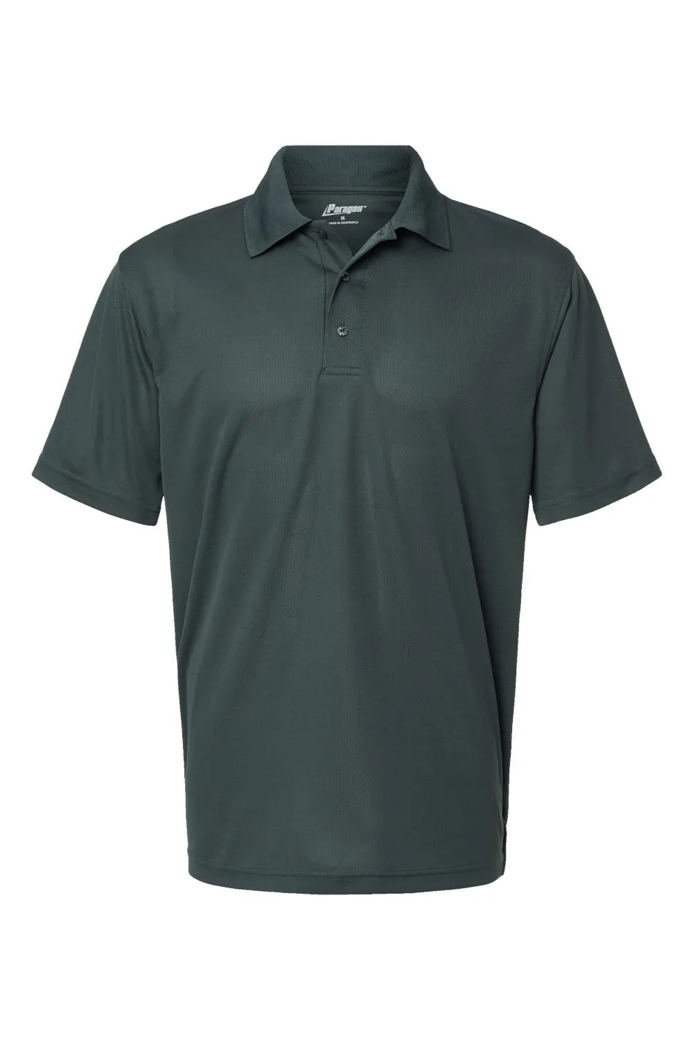 Paragon Mens Saratoga Performance Moisture Wicking Mini Mesh Short Sleeve Polo Shirt - Carbon Grey
