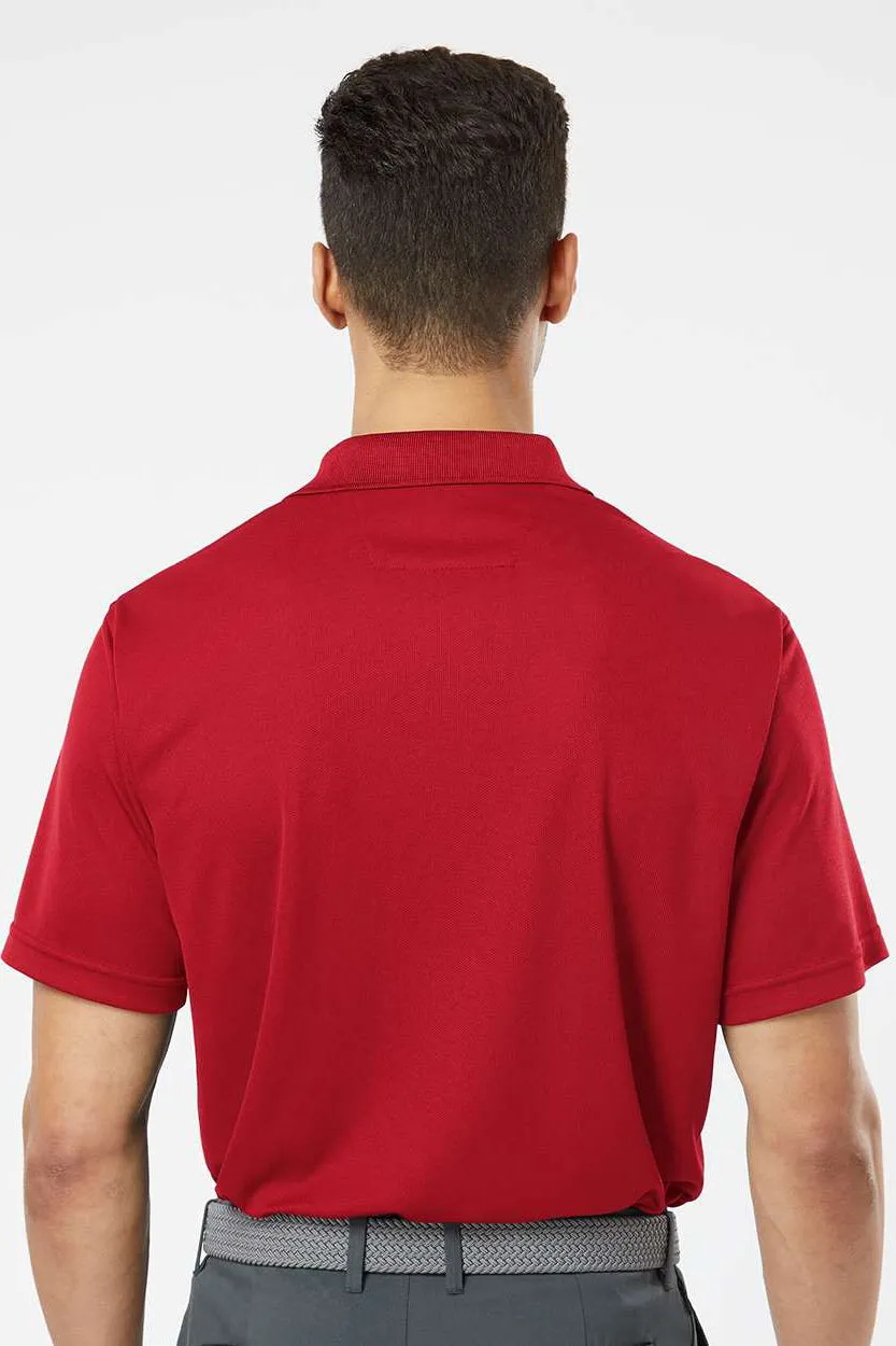 Paragon Mens Saratoga Performance Moisture Wicking Mini Mesh Short Sleeve Polo Shirt - Cardinal Red