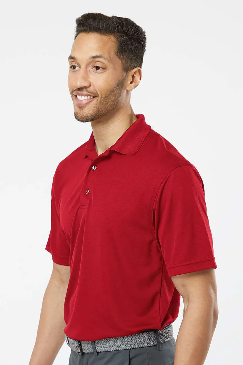 Paragon Mens Saratoga Performance Moisture Wicking Mini Mesh Short Sleeve Polo Shirt - Cardinal Red