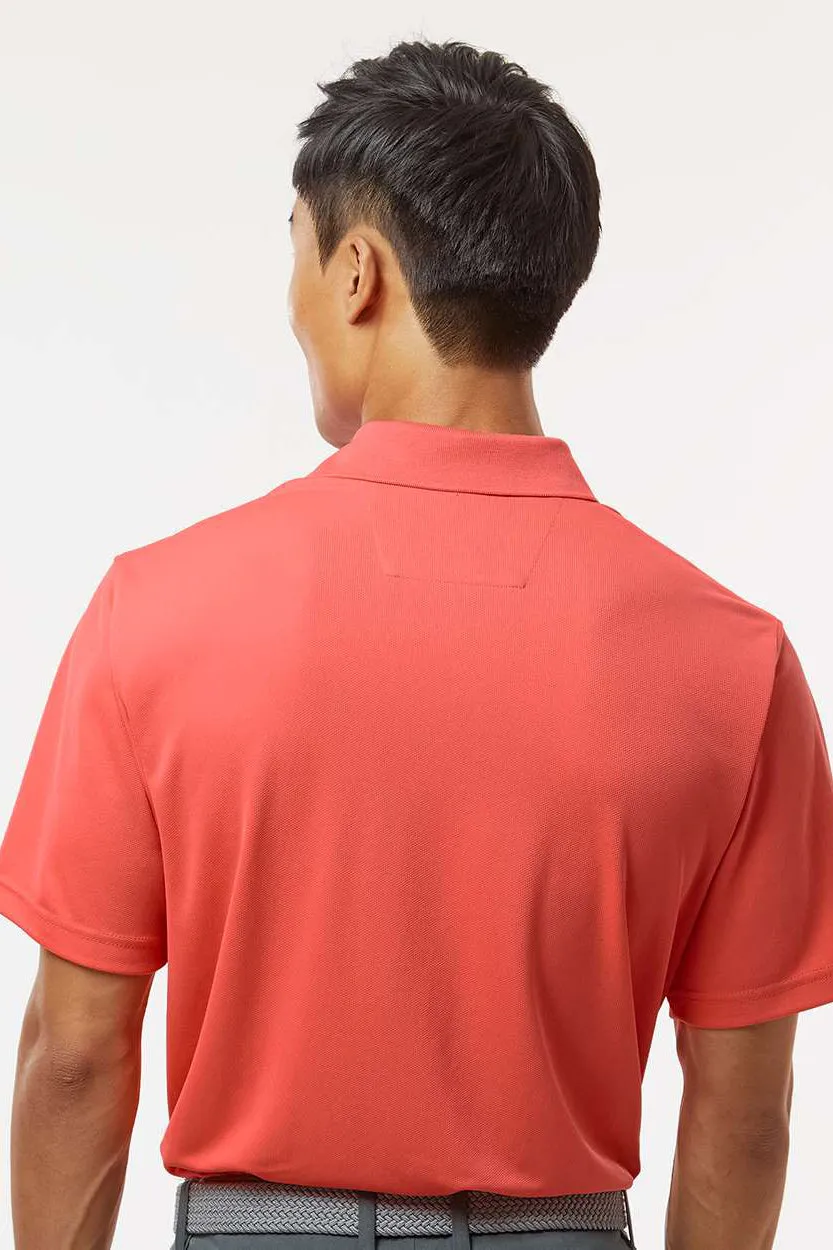 Paragon Mens Saratoga Performance Moisture Wicking Mini Mesh Short Sleeve Polo Shirt - Melon