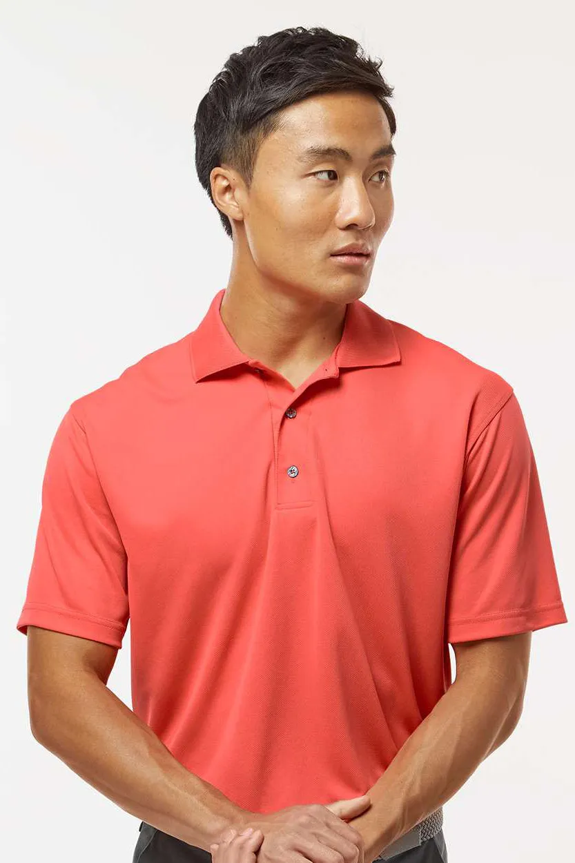 Paragon Mens Saratoga Performance Moisture Wicking Mini Mesh Short Sleeve Polo Shirt - Melon