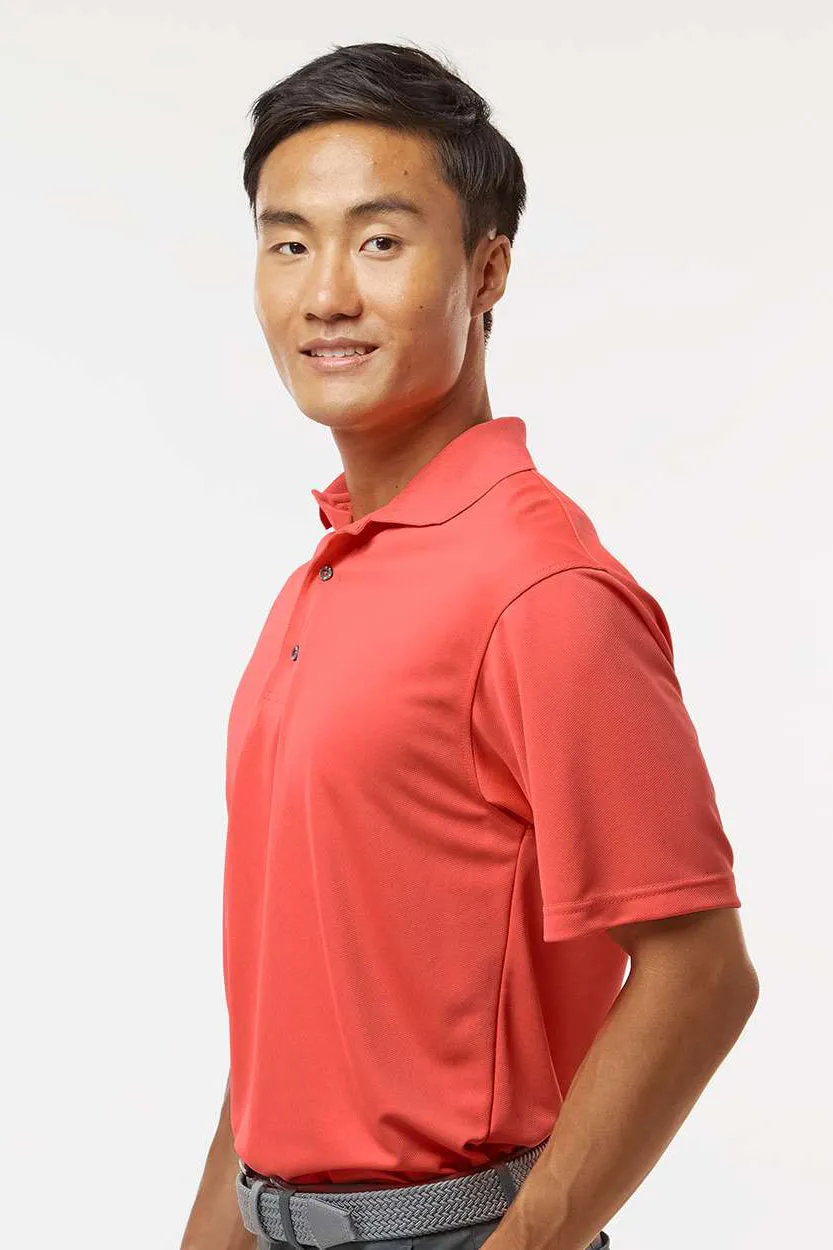 Paragon Mens Saratoga Performance Moisture Wicking Mini Mesh Short Sleeve Polo Shirt - Melon