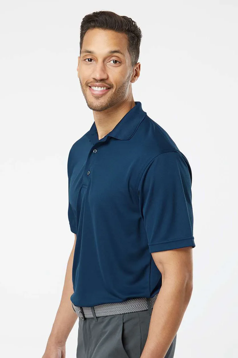 Paragon Mens Saratoga Performance Moisture Wicking Mini Mesh Short Sleeve Polo Shirt - Navy Blue