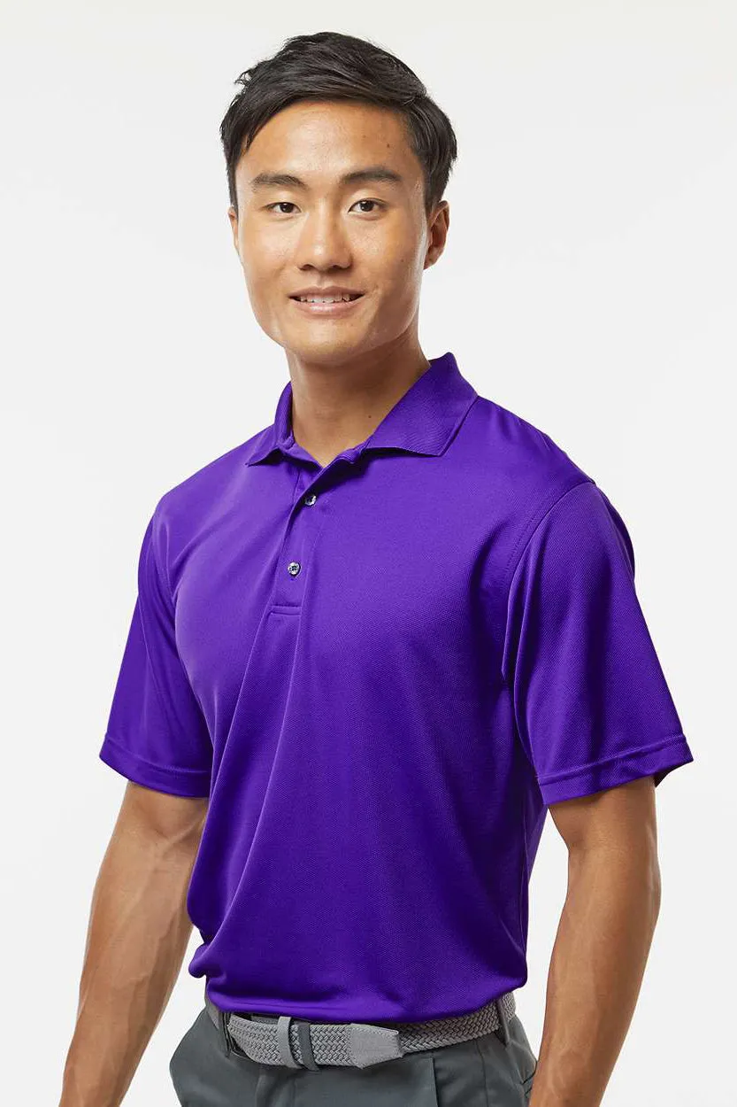Paragon Mens Saratoga Performance Moisture Wicking Mini Mesh Short Sleeve Polo Shirt - Purple