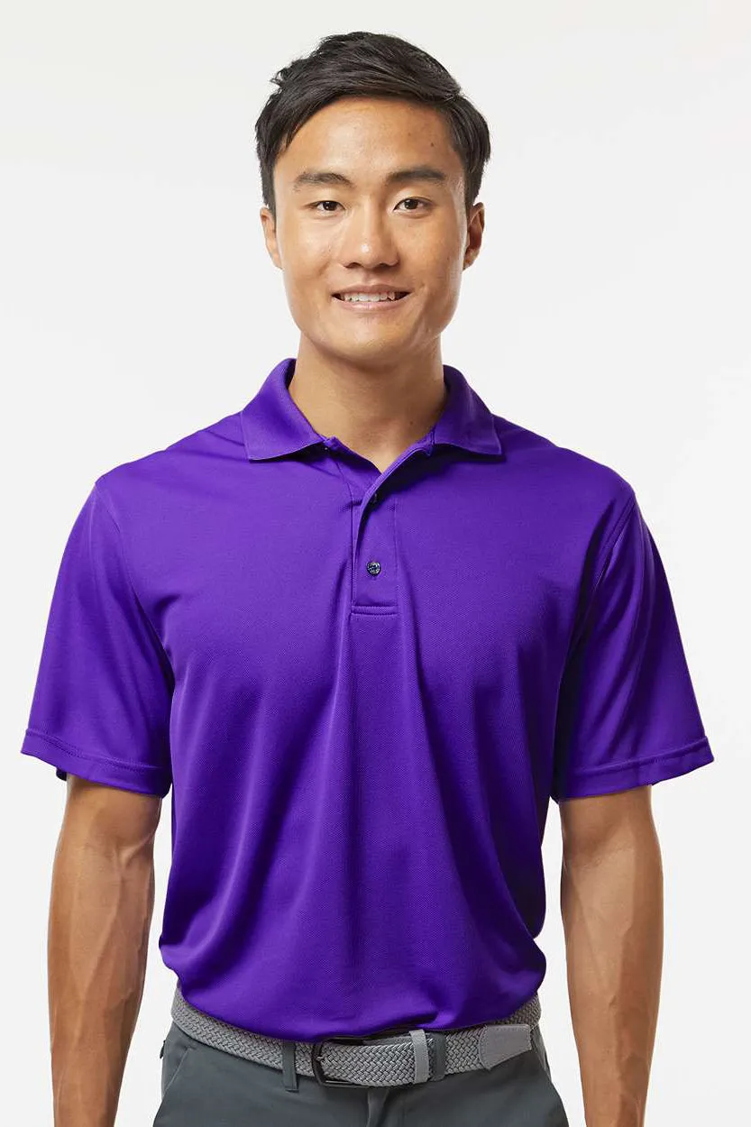 Paragon Mens Saratoga Performance Moisture Wicking Mini Mesh Short Sleeve Polo Shirt - Purple