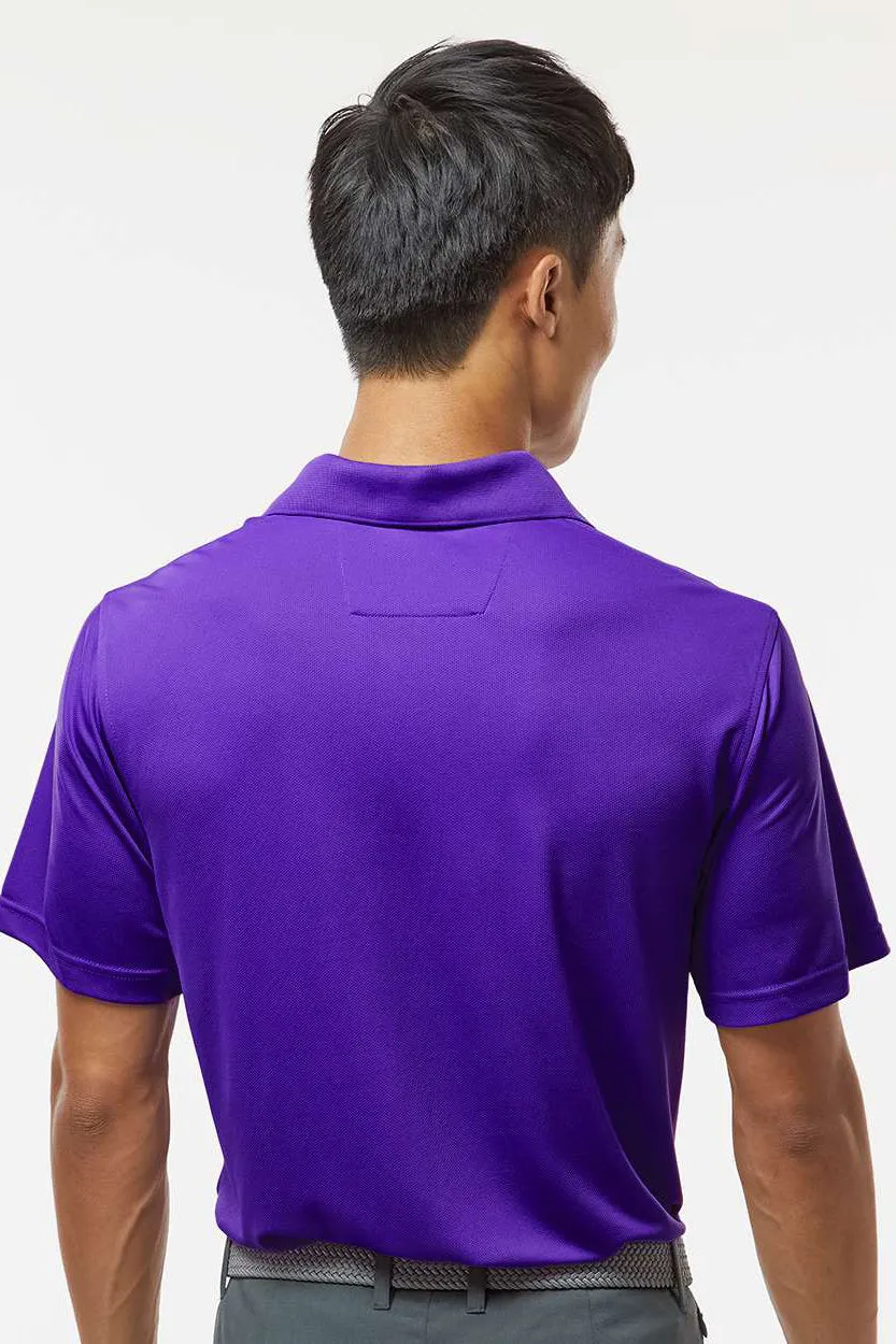 Paragon Mens Saratoga Performance Moisture Wicking Mini Mesh Short Sleeve Polo Shirt - Purple