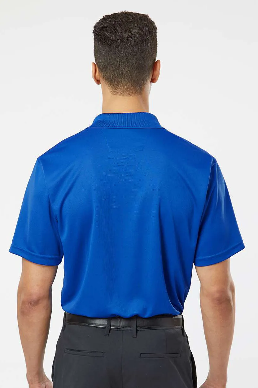 Paragon Mens Saratoga Performance Moisture Wicking Mini Mesh Short Sleeve Polo Shirt - Royal Blue