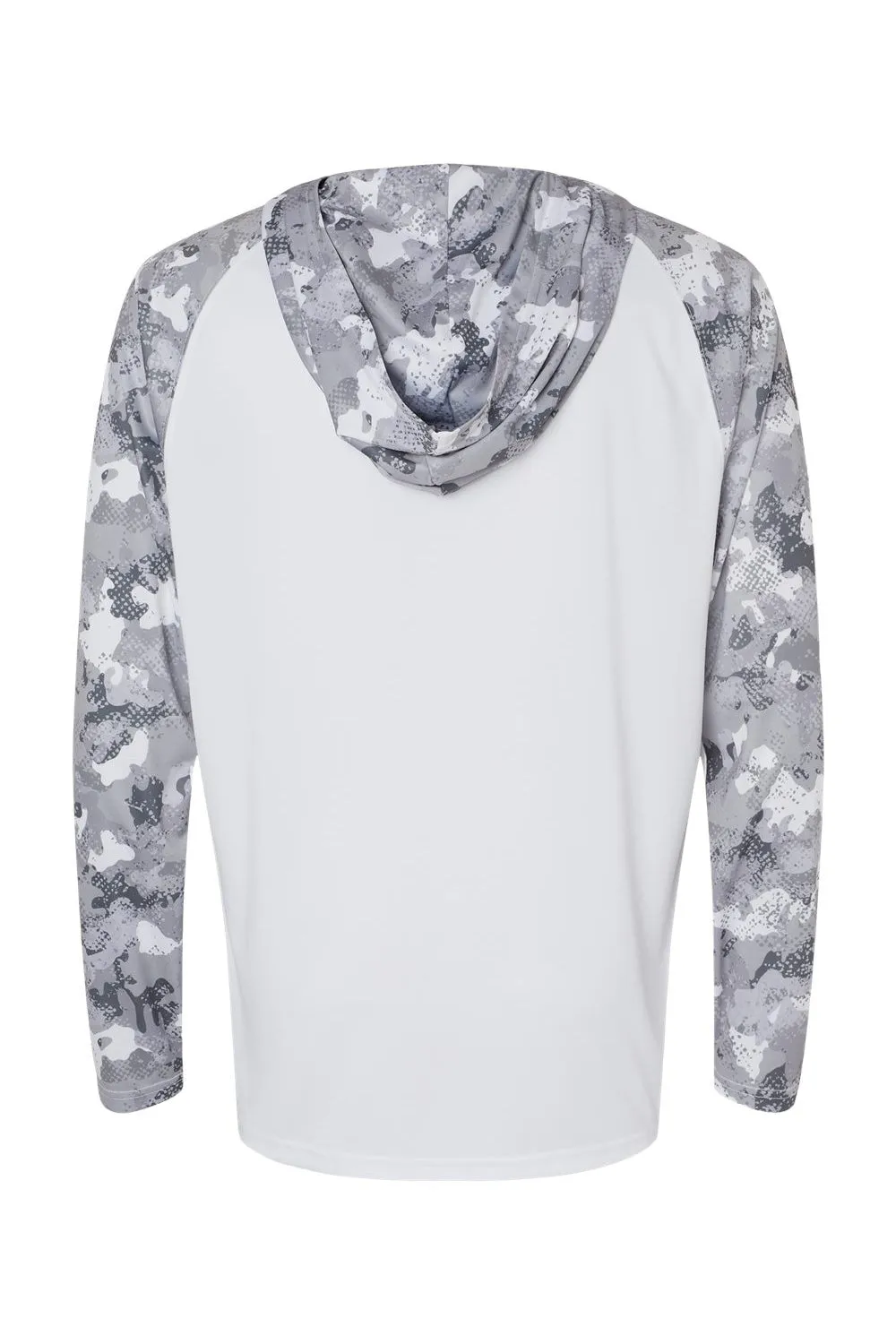Paragon Mens Tortuga Extreme Performance Moisture Wicking Long Sleeve Hooded T-Shirt Hoodie - White/Aluminum Grey Camo