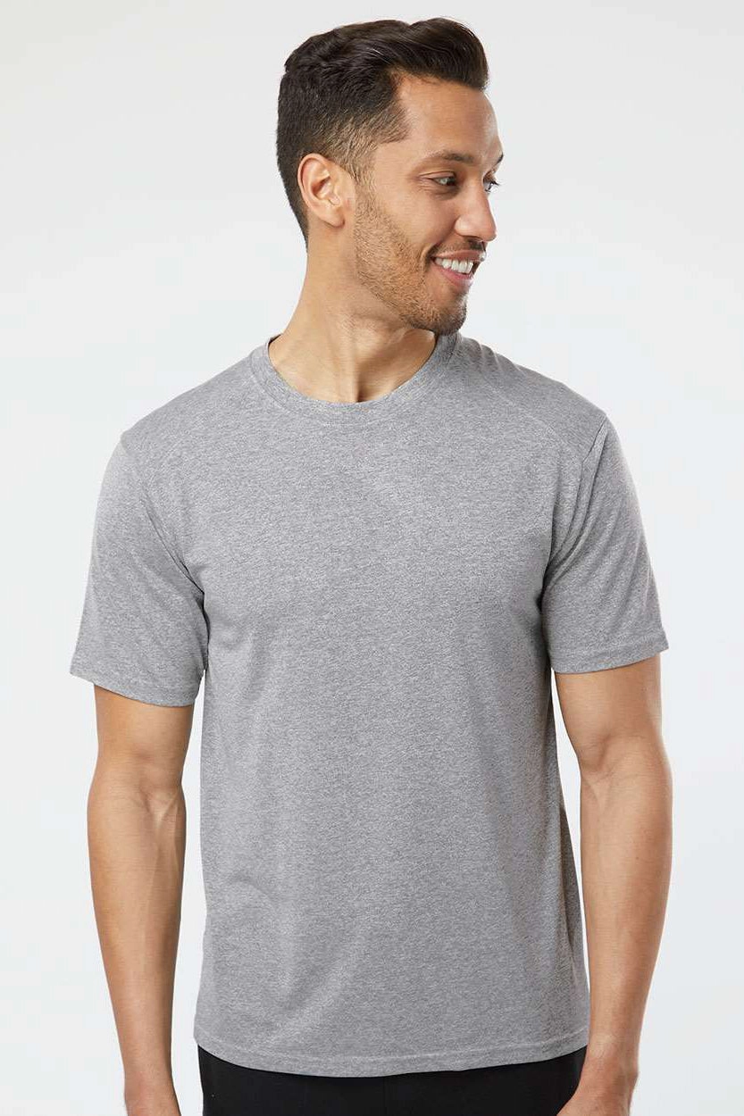 Paragon Mens Islander Performance Moisture Wicking Short Sleeve Crewneck T-Shirt - Heather Grey