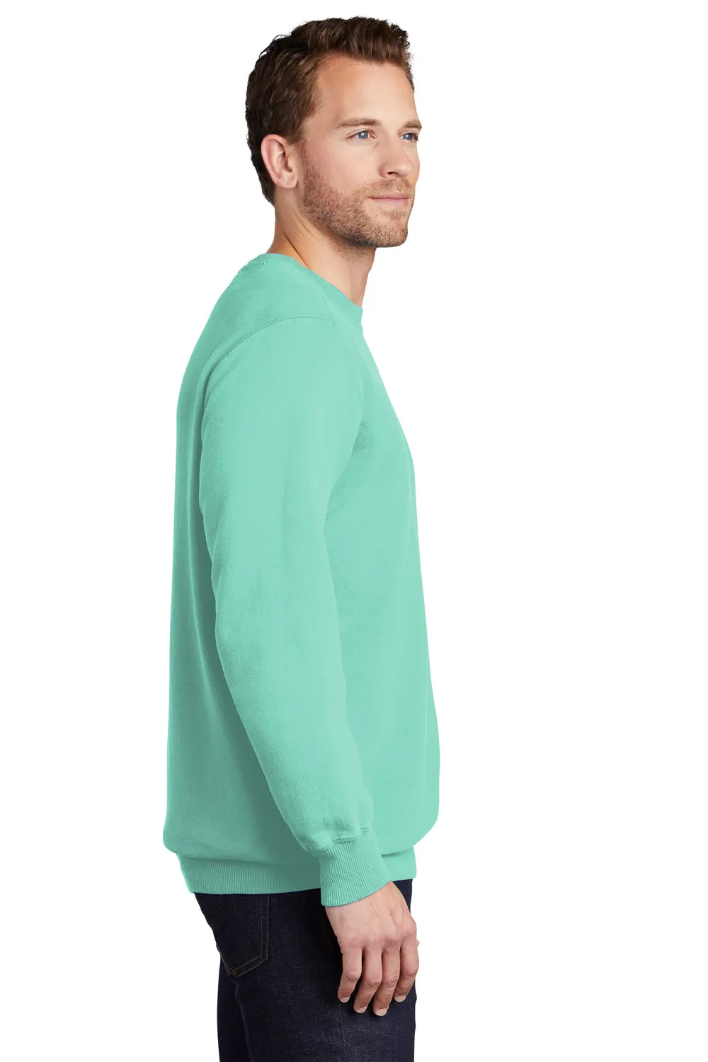 Port & Company Mens Beach Wash Fleece Crewneck Sweatshirt - Cool Mint Green
