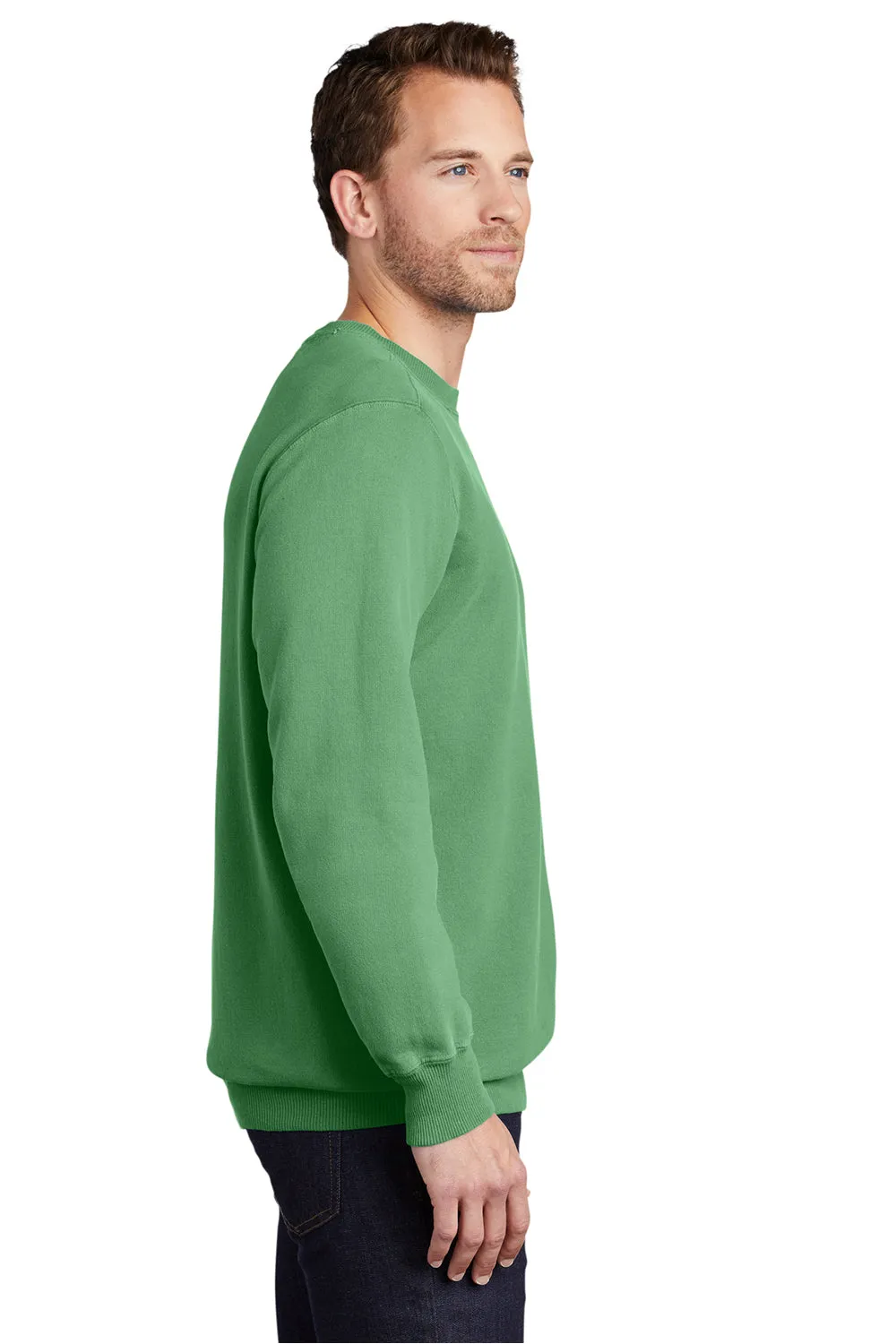 Port & Company Mens Beach Wash Fleece Crewneck Sweatshirt - Safari Green