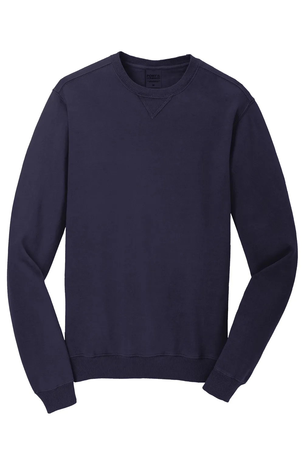 Port & Company Mens Beach Wash Fleece Crewneck Sweatshirt - True Navy Blue
